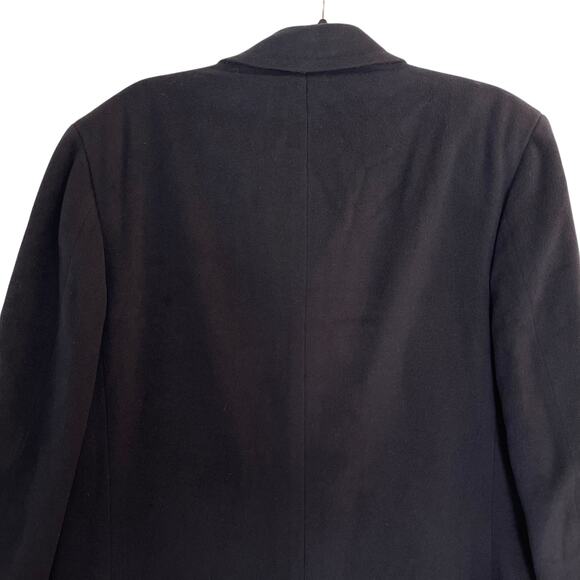 Hart Schaffner & Marx Silver Trumpeter Cashmere Overcoat Men's XL Navy FLAWED - Picture 8 of 16